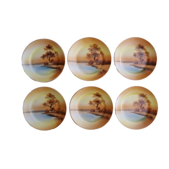 Lot of 6x Noritake China Tree In The Meadow Bread & Butter Plate 6.3" Red Mark - Picture 1 of 13